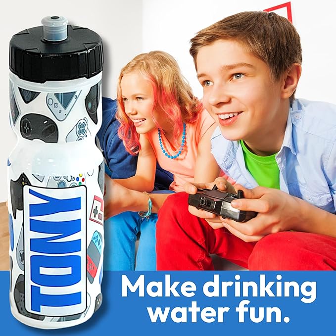 50 Strong Kids Water Bottle | 22 oz. BPA- Free Sports Squeeze Water Bottles with Pull Top Cap |Perfect Water Bottle for School | Reusable & Durable for Boys & Girls | Made in USA