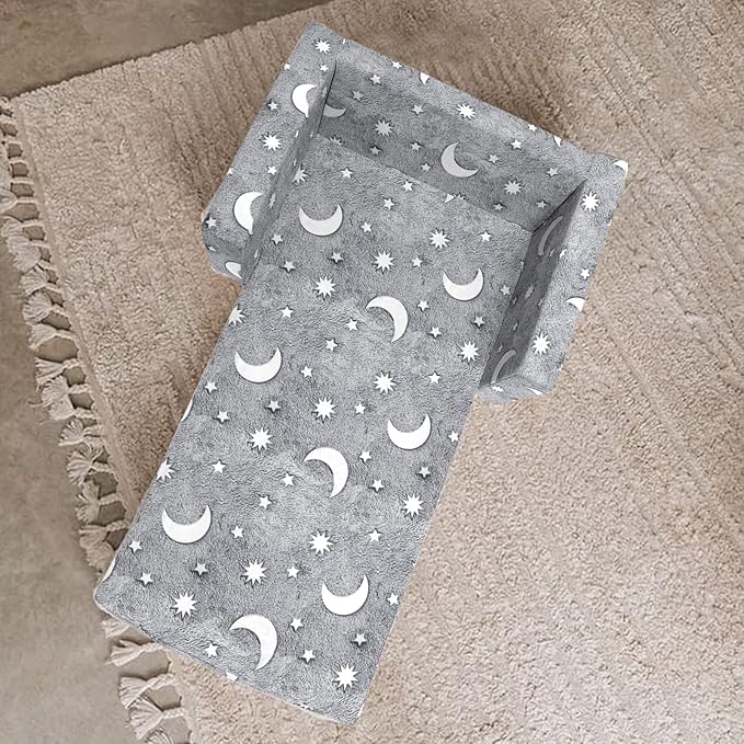 Kids Sofa, Glow in The Dark Toddler Chairs Children's 2 in 1 Convertible Sofa to Lounger - Extra Soft Flip Open Chair & Sleeper, Kids Couch for Kids Girls Boys