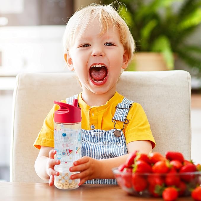 Stephen Joseph, Kids Sip and Snack Water Bottle, 12 oz Tritan BPA Free, Drink and Snack Water Bottle for Girls & Boys, Back to School Water Bottle, Dino