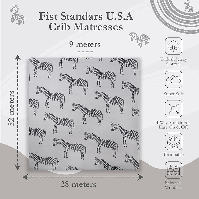 Crib Sheets - Crib Sheets Girl -Crib Sheets Boy - Jersey Sheets - Nursery Bedding - Toddler Bedding Sets for Girls - Toddler Bedding Sets for Boys - Baby Crib Sheets - OILO Studio Crib Sheet Zebra