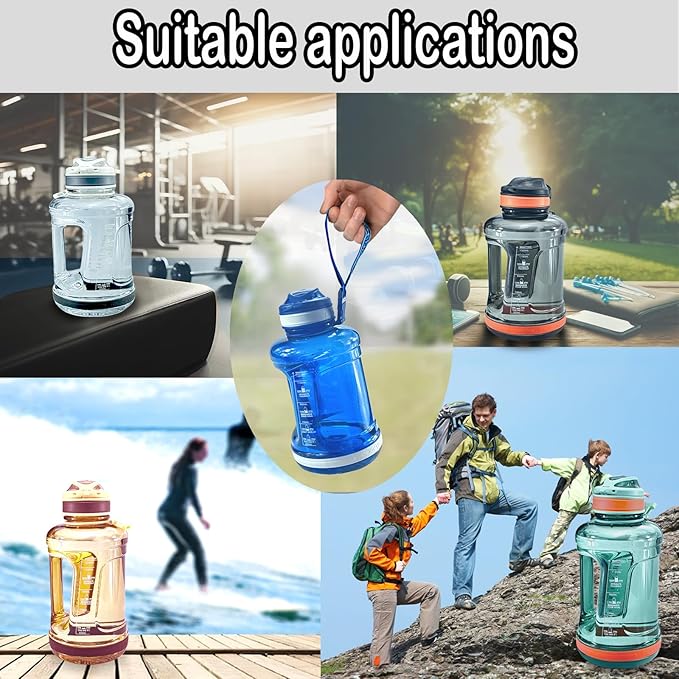 Sports Water Bottle, 50 Oz/1500mL, Leak Proof BPA Free Travel Outdoor For Men Women (Orange)