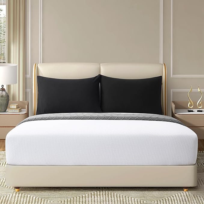 Travel Pillow Cases 14x20 Microfiber Black Pillow Covers Soft Comfortable Not Shrink Toddler Pillow Cases Set of 2 Envelope Style Pillowcases