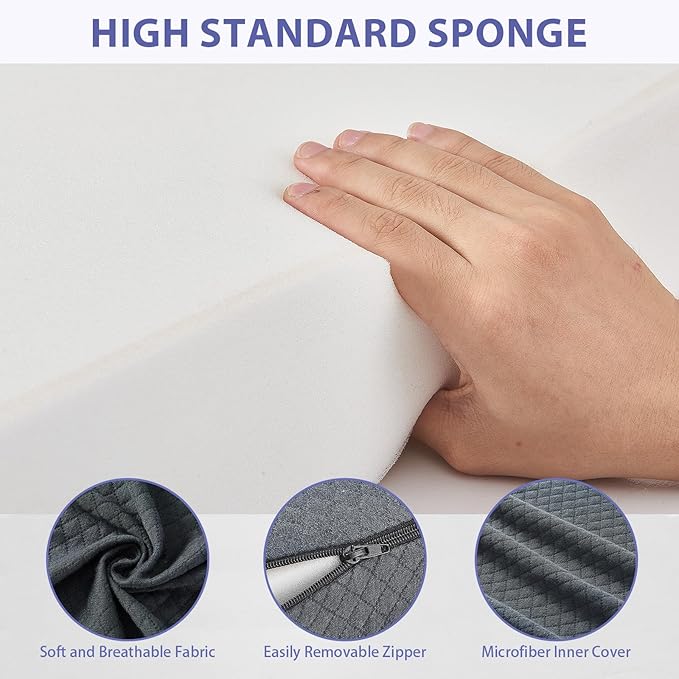 Bed Wedge Pillow for Headboard - Wedge Pillow Headboard Full(54"x10"x6") - Foldable Bed Gap Filler/Headboard Pillow/Mattress Wedge - Fill Gap (0-8") Between Headboard and Mattress - AshGray