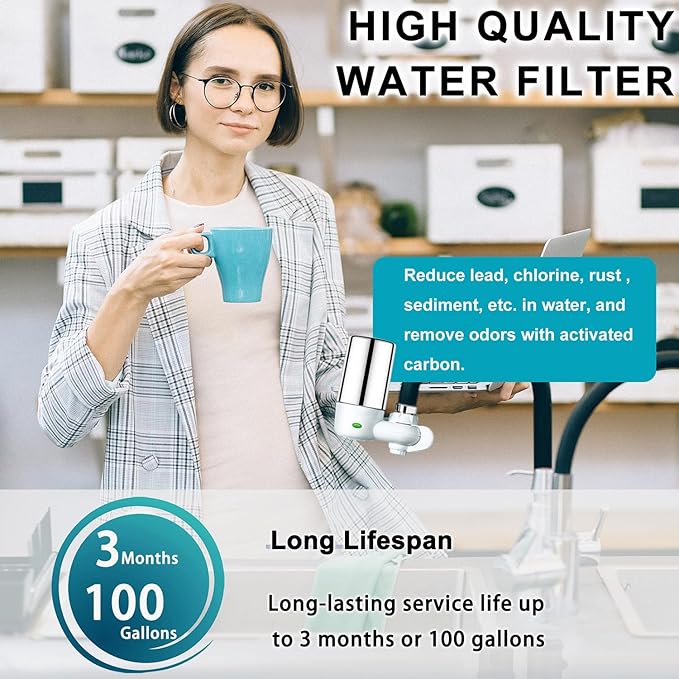 Faucet Water Filter Replacement for Brita®Faucet Filter，Brita® FR-200, FF-100 Replacement Filter-3 piece,silvery。