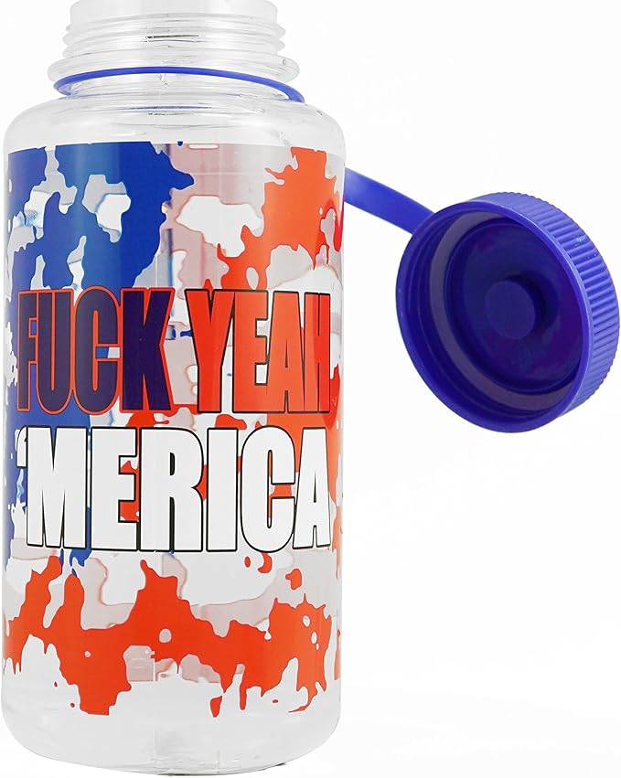 JUST FUNKY F@#! Yeah America 32oz Plastic Water Bottle