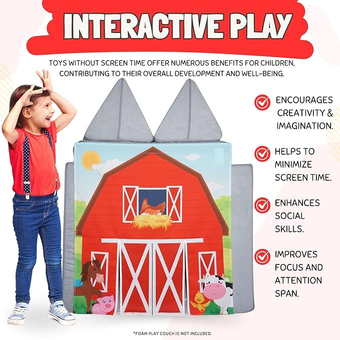 Play Panel for Childrens Foam Sofa Kids Couch (Barn)