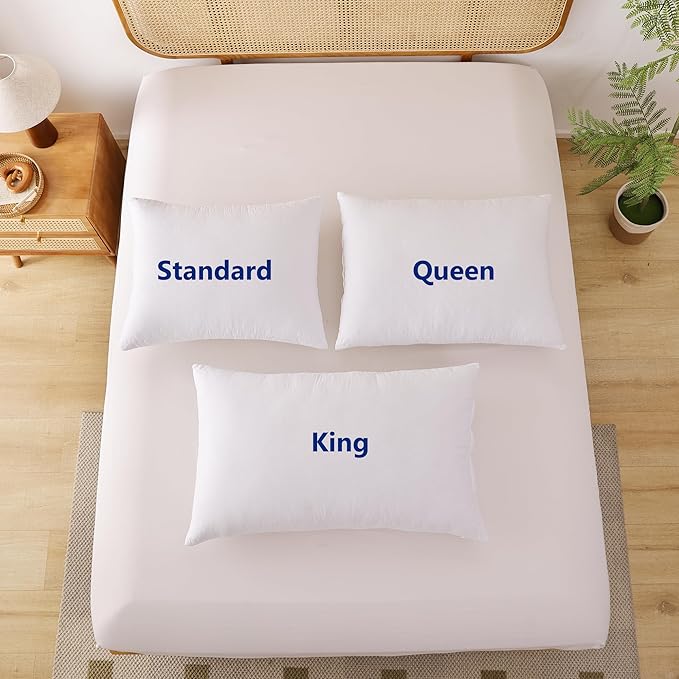 Shatex Extra Firm Pillow Queen Size 28 x 20 inch, Bed Pillow with Adjustable Insert Provides Stronger Support - for Back, Stomach & Side Sleepers.