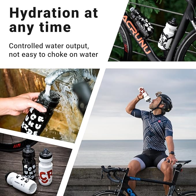 Bike Water Bottle 21oz Bicycle Water Bottle for 5hrs Insulation Sports Squeeze Water Bottle with Leakproof DesignFits Most Bike Cages (Black 21 * 2)