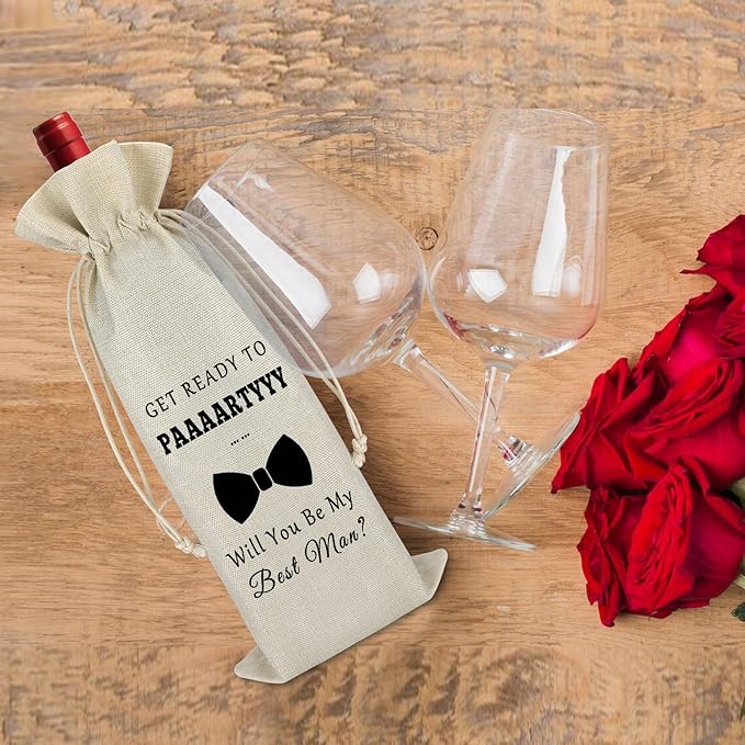 Wedding Appreciation Gift for Best Man Wine Bag Best Man Gift Groomsman Gift from Groom Brother Engagement Wine Bag Proposal Wine Wrap Bag Wedding Thank You Gift for Best Man Brother Boys