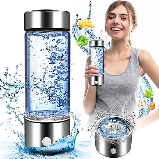 Hydrogen Water Bottle, Portable Hydrogen Water Bottle Generator, Ion Water Bottle Improve Water Quality in 3 Minutes, Water Ionizer Machine Suitable for Home, Office, Travel and Daily Drinking(Black)