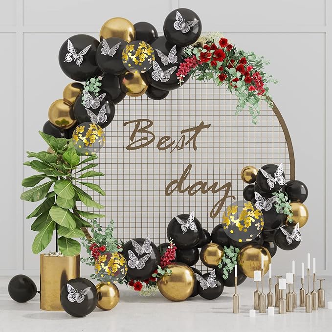 SAOROPEB 3D Butterfly Wall Decor 48 Pcs 4 Styles 3 Sizes, White Butterfly Birthday Decorations Butterfly Party Decorations Butterfly Cake Decorations-Removable Butterfly Stickers (Pearl White)