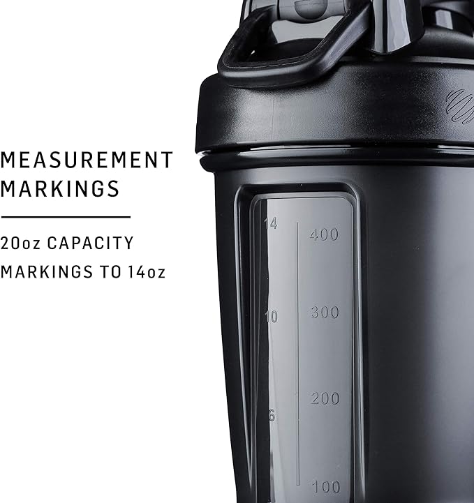 BlenderBottle Classic V2 Shaker Bottle Perfect for Protein Shakes and Pre Workout, 20-Ounce, Black