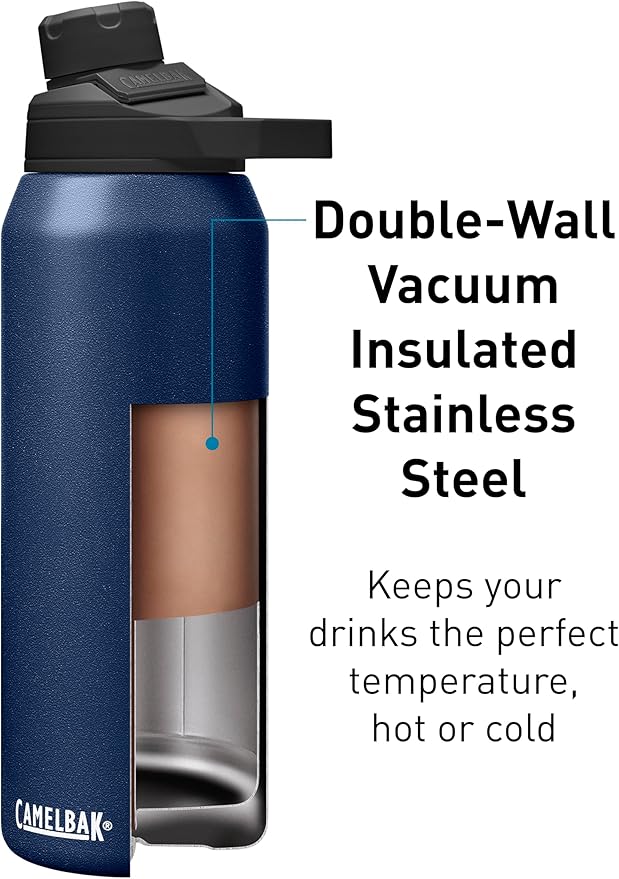 CamelBak Chute Mag 32oz Vacuum Insulated Stainless Steel Water Bottle, Navy