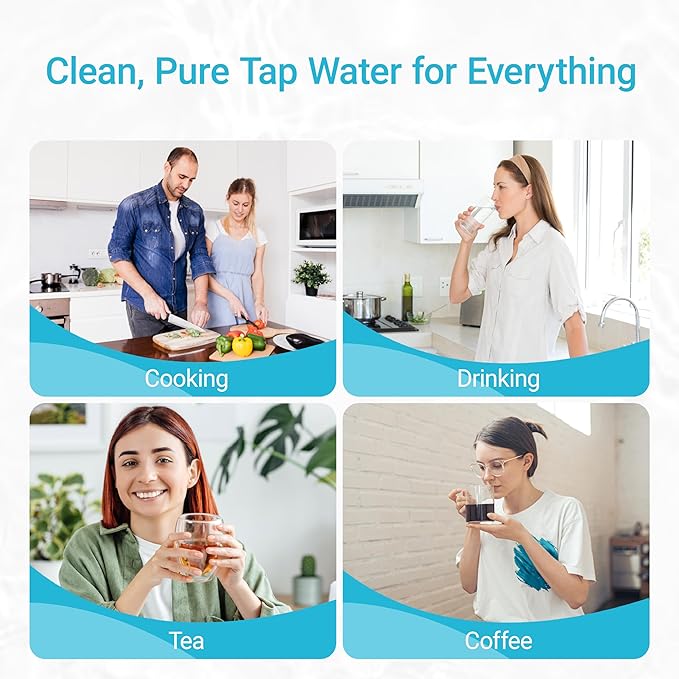 AQUA CREST Replacement for Aquasana® AQ-5200R Under Sink Water Filter, 500 Gallons Filter Life, Pure, Tasty Water, Compatible with AQ-5200.56 and AQ-5200.62, 2 Count