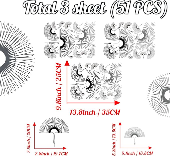 Black Leaves Wall Sticker Modern Wall Decal Black Boho Wall Sticker for Living Room Decor Nordic Leaves Wall Art Stickers for Bedroom Peel and Stick Fans Wallpaper Stickers for Kids Room Kitchen Decor