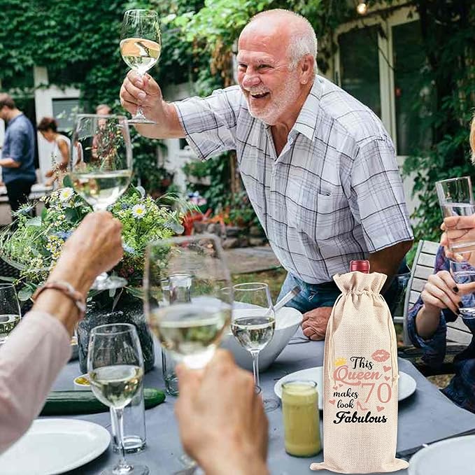 Happy Birthday Wine Bag Gift - 70th Birthday Gift Red Wine Bag 70th Birthday Gift Ideas Happy 70th Birthday Decor 70 Years Old Birthday Party Decoration Wine Bag Gifts for Women Men