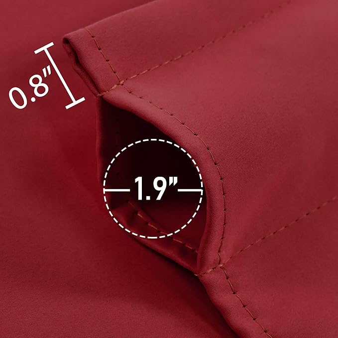 Red Valance for Windows 52x18 Inch Solid Thermal Insulated Blackout Rod Pocket Kitchen Short Curtain Toppers Valance for Bathroom Living Room 1 Panel