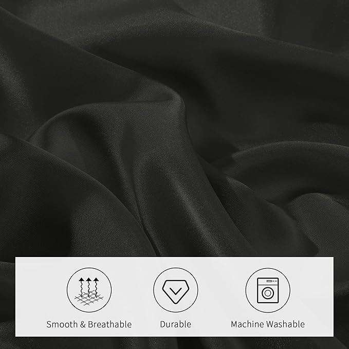 HOMBYS Satin Pillow Case for Contoured Support Pillow (DO NOT Include Pillow) -Zippered Pillow Cover for Neck Pillow for Cervical 1 Pack-Silky, Smooth and Breathable, Standard