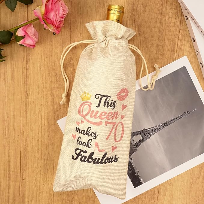 Happy Birthday Wine Bag Gift - 70th Birthday Gift Red Wine Bag 70th Birthday Gift Ideas Happy 70th Birthday Decor 70 Years Old Birthday Party Decoration Wine Bag Gifts for Women Men