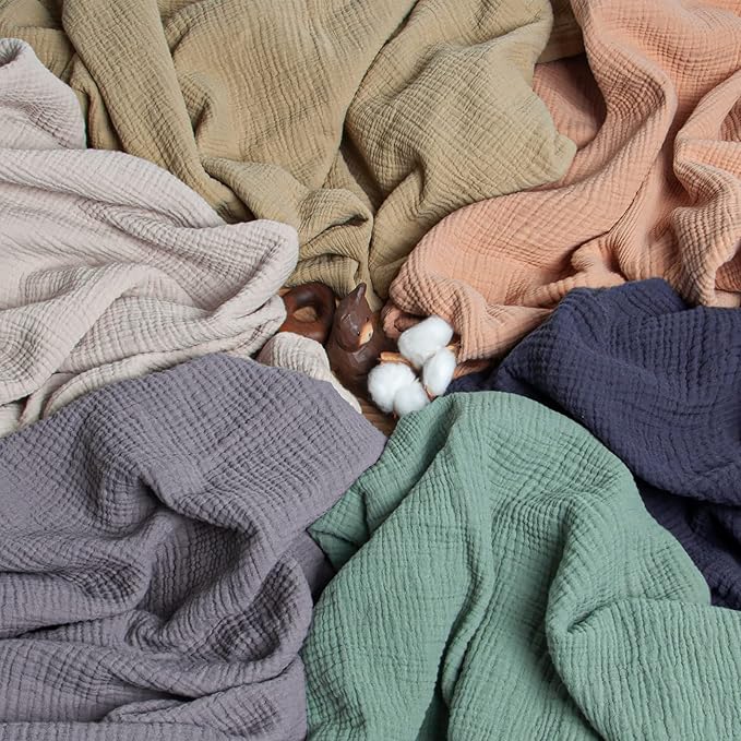 Lulu moon Muslin Quilt Blanket, Crib Blanket for Baby and Toddler,47x47 Inches(Lotus Leaf)