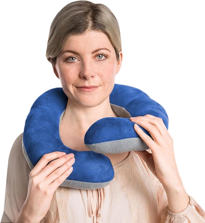Travelon Deluxe Wrap-n-Rest Pillow, Cobalt/Gray