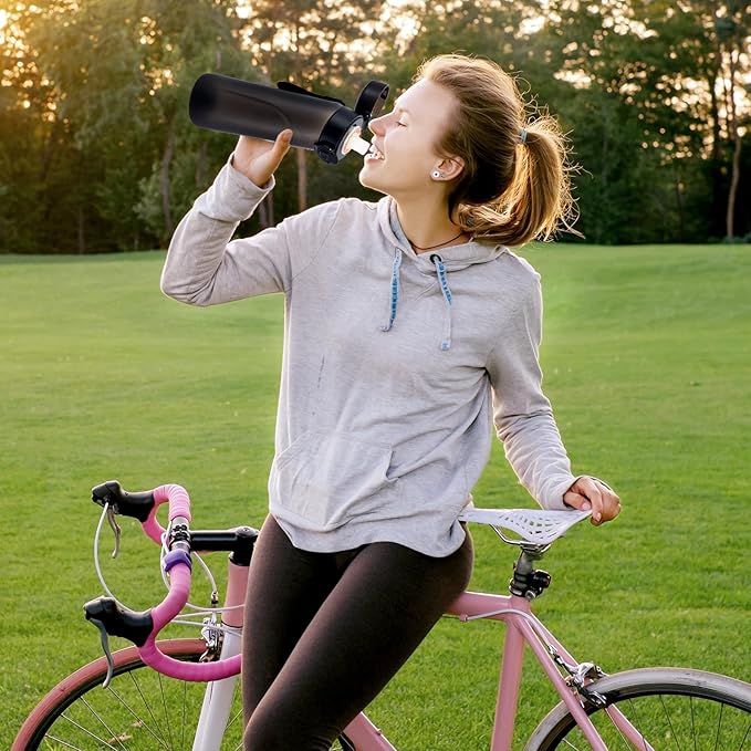 Air Water Bottle, Air Water Bottle with 5 Flavor Pods,750ml Scented Sports Water Bottle Set with Flavour Pods, 0 Sugar No BPA for Schools, Gym, Outdoor Sports (Black)