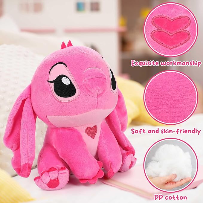 8 Inch Pink Monster Plush - Pink Cartoon Plush Alien Monster Plush Soft Stuffed Animal Plushies Pillow Room Decorat Party Favor Gifts for Boys Girls