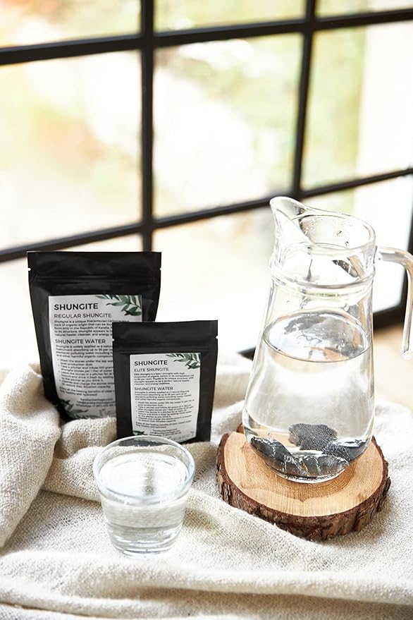 Karelian Heritage Elite Shungite Rocks for Water Purification & Filtering 0.2 lb | 0.5-1 oz per Stone | Certified Natural Authentic Shungite Stones from Karelia | Home Decoration REB12