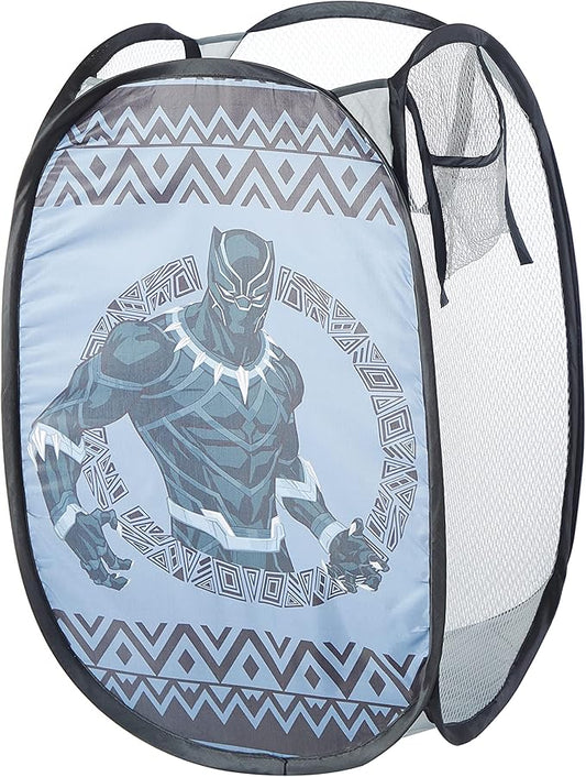 Idea Nuova Marvel Black Panther Pop Up Hamper with Durable Carry Handles, 21'' H x 13.5'' W X 13.5'' L