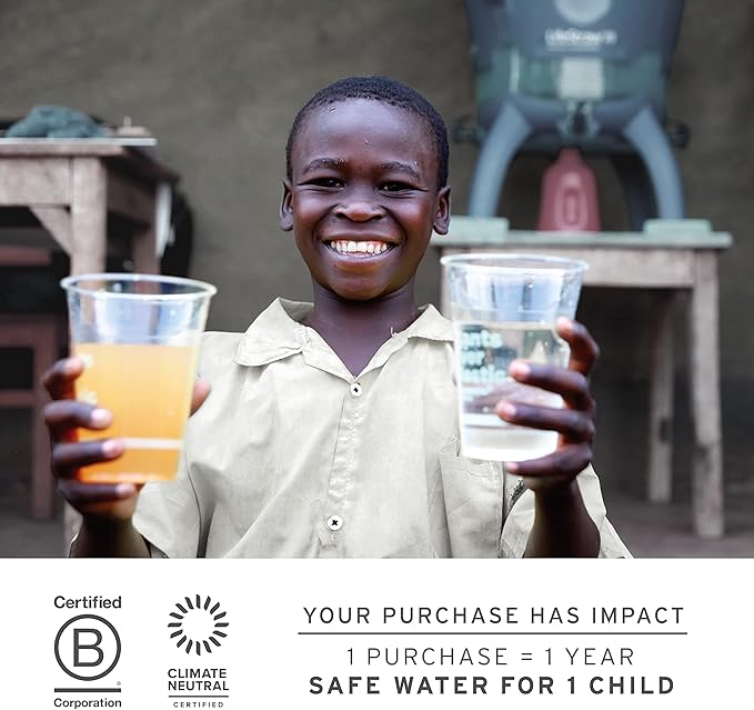 LifeStraw Go Series – Insulated Stainless Steel Water Filter Bottle for Travel and Everyday use removes Bacteria, parasites and microplastics, Improves Taste, 24oz Laguna Teal