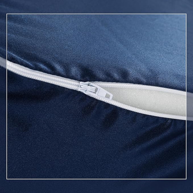 HOMBYS Satin Bed Wedge Pillow Cover Silky & Smooth Wedge Pillowcase 1 Pack 24x24x12, Soft & Breathable, Removable & Machine Washable-Zipper Design (Pillow Not Include)