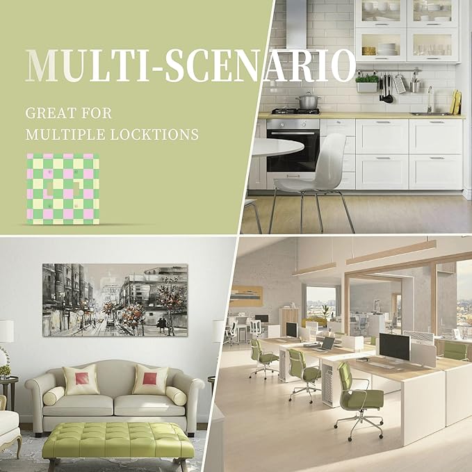 Checkered Gingham Double Toggle Light Switch Covers 2 Gang Wall Plate Dual Decorative Switchplate Electrical Faceplate for Bathroom Country Kitchen Bedroom Decor, 4.9" x 5"