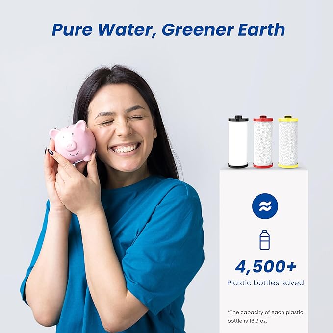 Waterspecialist Replacement for Aquasana® AQ-5300R Under Sink Water Filter, 600 Gallons Filter Life, Fit AQ-5300.55, AQ-5300.56 and AQ-5300.62, 3 Filters