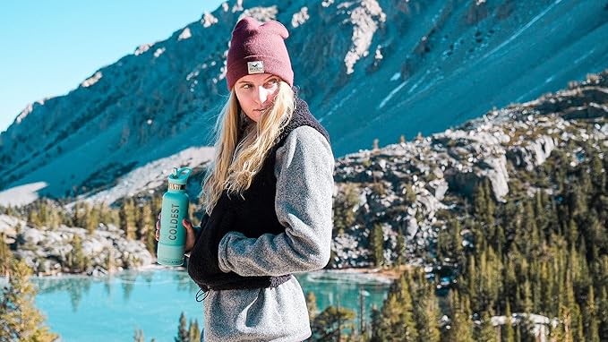 Coldest Water Bottle with Standard Mouth Straw Lid Metal Thermos Vacuum Insulated Stainless Steel l Reusable Leak Proof Cupholder Flask (21 oz, Black Leopard)