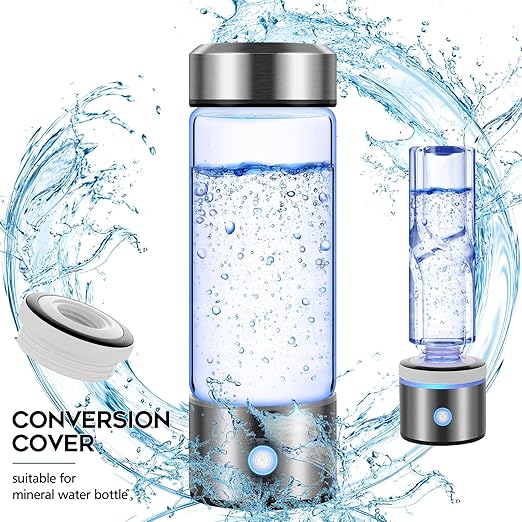 Hydrogen Water Bottle, Hydrogen Water Bottle Generator with PEM SPE Technology, 3Min Quick Electrolysis, Rechargeable Portable Hydrogen Water Bottles for Office/Travel/Exercise/Daily Drinking/Gift