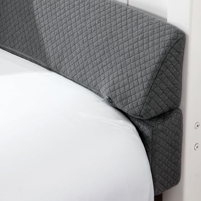 HOMBYS Wedge Pillow Headboard for Bed Gap,Foldable Bed Wedge Gap Filler Twin Size,Matterss Gap Filler,Multi Functional Bed Crack Pillow, Fill The Gap (0-7") Between Your Headboard and Mattress,Grey