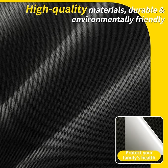 Portable 100% Blackout Shades - Easy Install, No Drill Curtains for Bedroom, Nursery, and Travel (Black, 59" x 79")