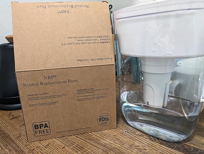 NRP 6-pack Standard Water Filter Replacement for BRITA Classic Pitcher OB03, 35557,107007,Ultramax, Everyday, Mavea Jug and Dispenser | 40-gallons per filter