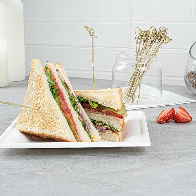 Restaurantware 6 Inch Twisted Bamboo Skewers 1000 Sturdy Disposable Bamboo Food Picks - Sturdy Looped Knot Bamboo Appetizer Picks Sustainable For Serving Appetizers and Cocktail Garnishes