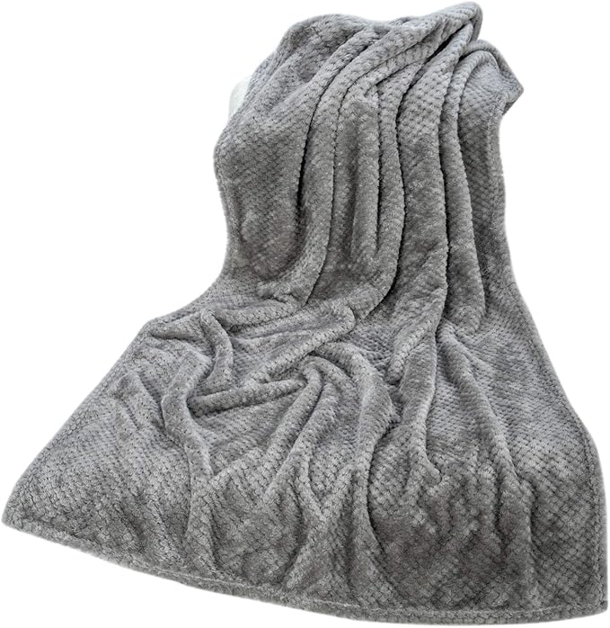 Fuzzy Throw Blanket, Plush Fleece Blankets for Adults, Toddler, Boys and Girls, Warm Soft Blankets and Throws for Bed, Couch, Sofa, Travel and Outdoor, Camping (Throw(50"x70"), L-Flint Gray)