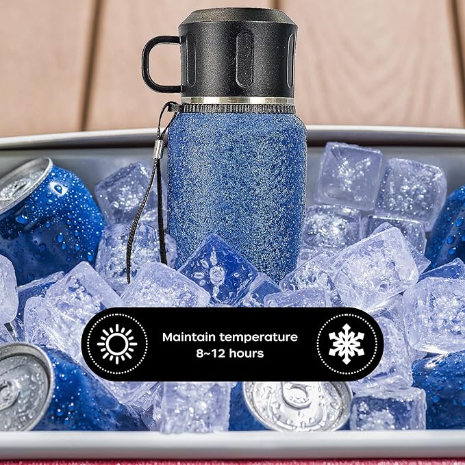 Insulated Stainless Steel Water Bottle, 27oz/800ml Sports Water bottles with Double Walled and Vacuum Insulated Metal for Travel, School, and Gym (Blue)