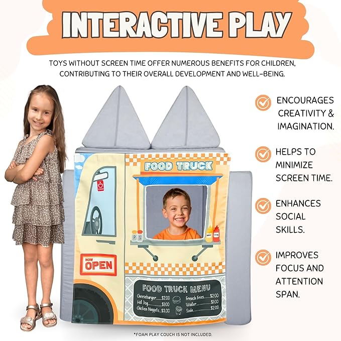 Play Panel for Childrens Foam Sofa Kids Couch (Food Truck)
