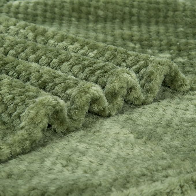Fuzzy Blanket or Fluffy Blanket for Baby, Soft Warm Cozy Coral Fleece Toddler, Infant or Newborn Receiving Blanket for Crib, Stroller, Travel, Decorative (28Wx40L, XS-Olive Green)