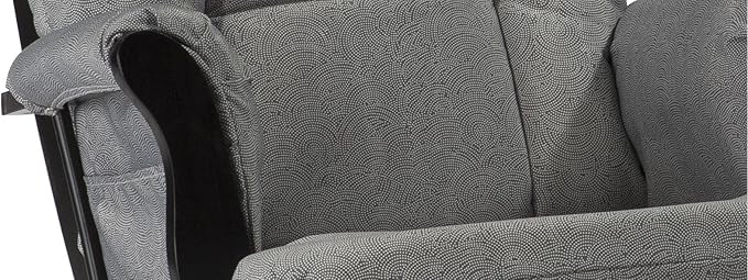 Storkcraft Tuscany Custom Glider and Ottoman with Free Lumbar Pillow (White/Slate Gray Swirl) - Cleanable Upholstered Comfort Rocking Nursery Chair with Ottoman