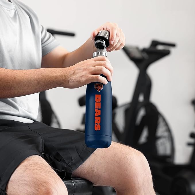 FOCO NFL unisex-adult NFL Team Logo Wordmark Chill Water Bottle