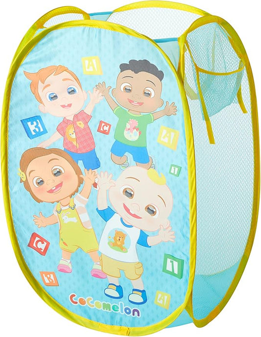 Idea Nuova Cocomelon Pop Up Hamper with Durable Carry Handles, 21'' H x 13.5'' W X 13.5'' L