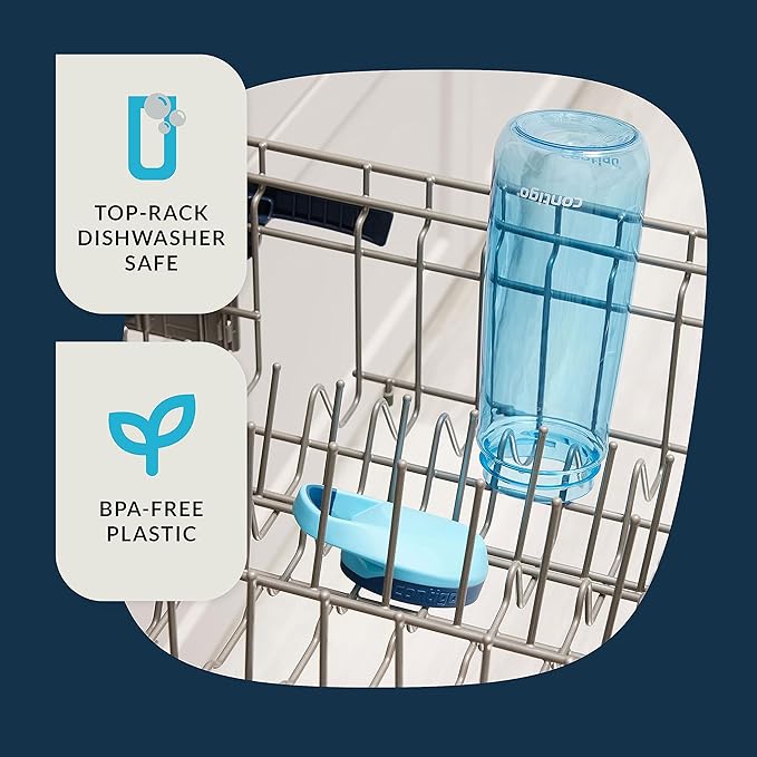 Contigo Kids’ Micah Water Bottle with Leak-Proof Lid, 20oz, Blue Raspberry/Blueberry