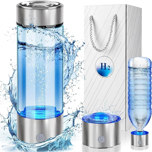 Hydrogen Water Bottle 2024, Hydrogen Water Bottle Generator, 3-Min Rapid Electrolysis, 2000+ PPB Hydrogen Water, 450ml Portable Hydrogen Water Generator for Office, Travel, Daily Drinking and Gifts