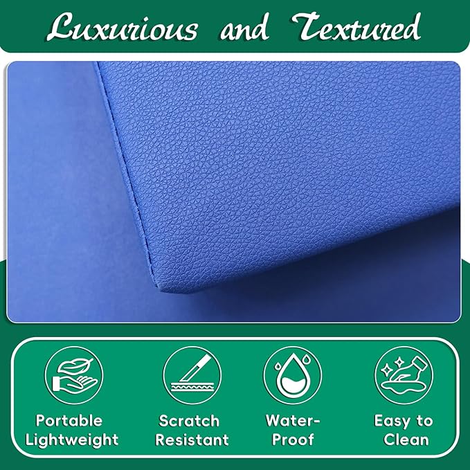 2PCS Neck Pillows for Side Sleepers, Foam Pillows for Sleeping, Head Pillow, Waterproof Faux Leather, Easy to Clean 18x8x3IN / 45x20x8CM (Royal Blue)