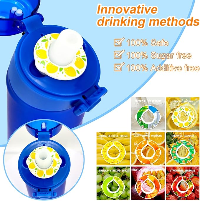 Air Water Bottle with Flavor Pods, 750ML Scent Water Cup with Flavor Pods Box，0% Sugar Fragrance Water Bottle Suitable for Outdoor Sports (Blue+8pods)